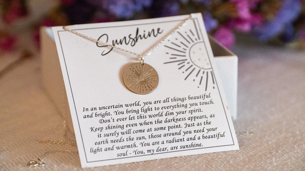 Sunshine Necklace for Last Day of Radiation, End of Chemo, Minimalist Sunbeam Necklace, Gift for Cancer Survivor, Chemotherapy Gift
