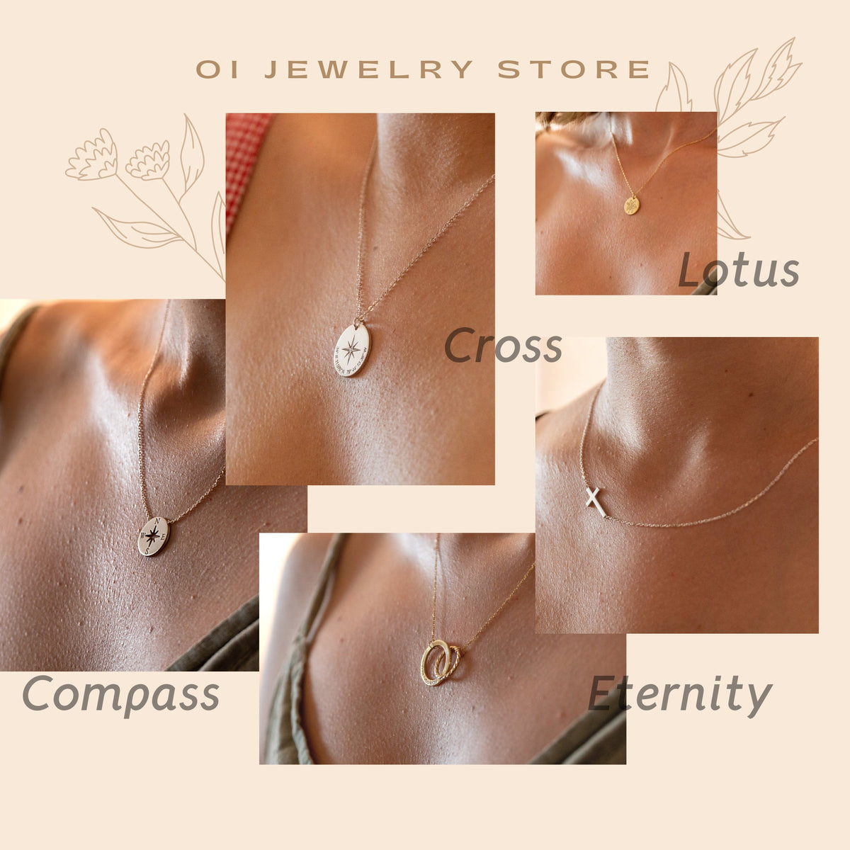 Compass Inspiritional Necklace, 925 Sterling Silver, 14K Gold Plated, Gift for Best Friend, Family, Daughter, Tiny Gold, Rosegold Compass