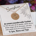 Tochter, Große Sunbeam Halskette, 925 Sterling Silber  Halskette für Tochter 14K vergoldet, An meine wundervolle Tochter, Schulabschluss