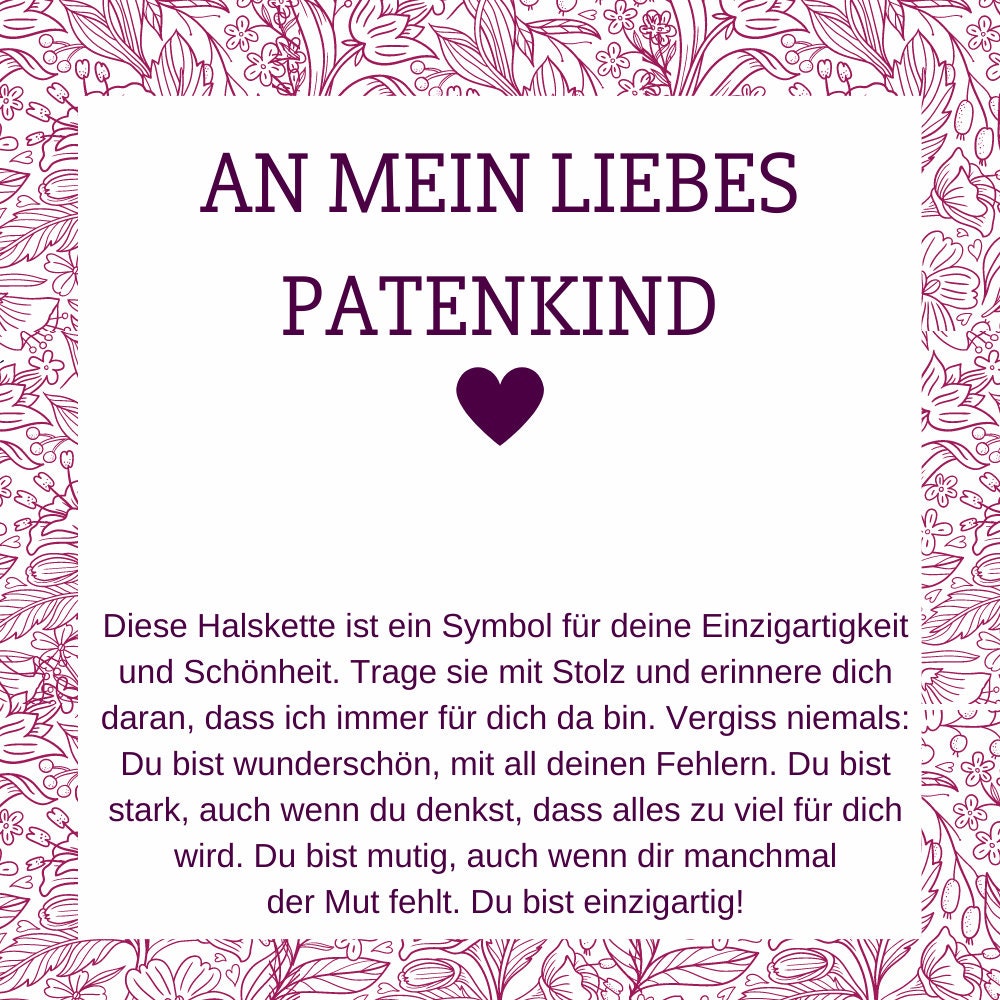 Patenkind Halskette Sonne, 925 Sterlingsilber, Geschenk für Patenkind zur Einschulung, Zum Schulabschluss Patenkind,  Patenkind Geburtstag