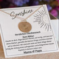 Tochter Geschenk zum Abitur 2025,  Bestandenes Große Sunbeam Halskette,  Abitur 2025 Karte mit Schmuck Geschenk zum Diplom Master Bachelor