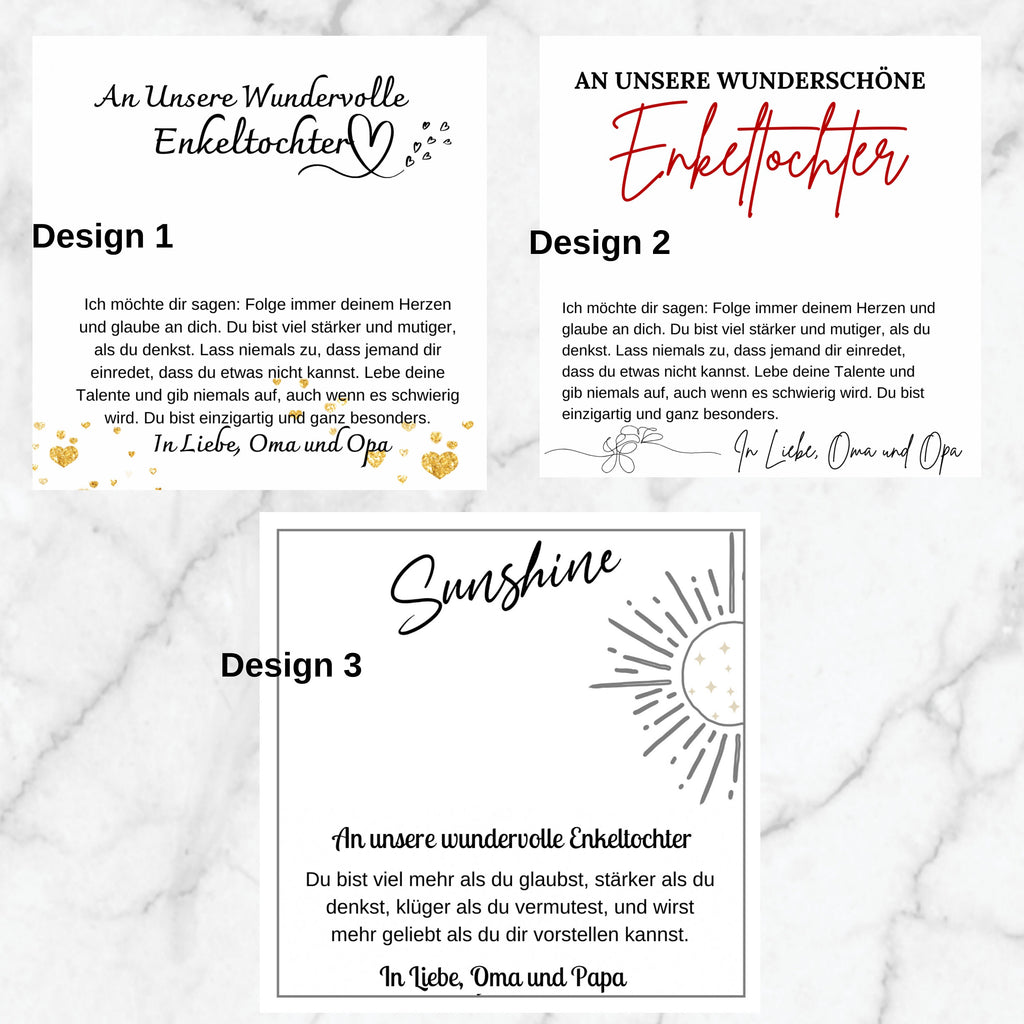 Enkeltochter Kette für Oma und Opa, Enkeltochter Abschluss, Geschenk für Absolventin Enkeltochter, Enkeltochter Schmuck, Enkeltochter Kette