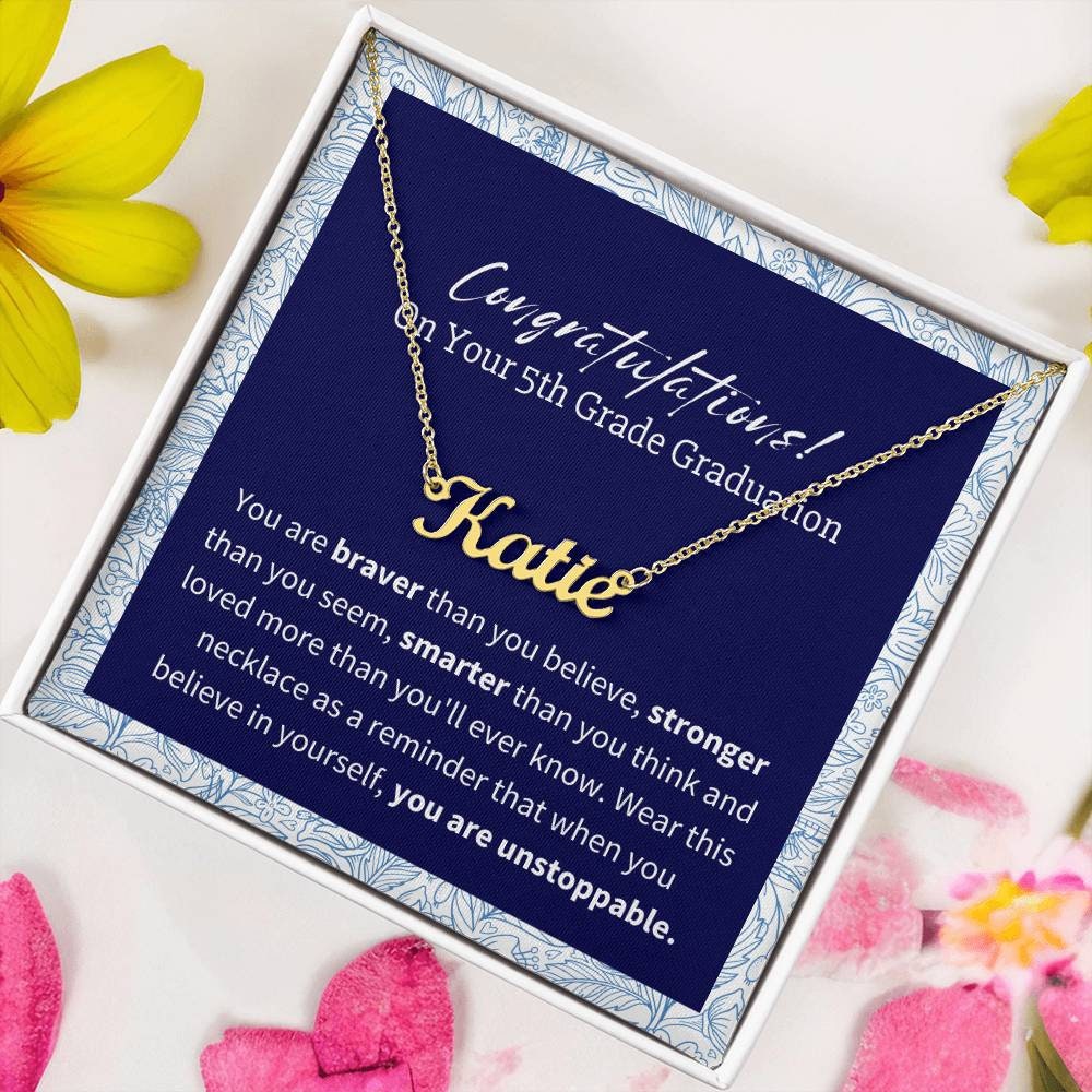 5th Grade Graduation Girls, Elementary School Gift, Daughter 5th Grade Graduation Necklace, 5th Graders Gift Granddaughter, Niece