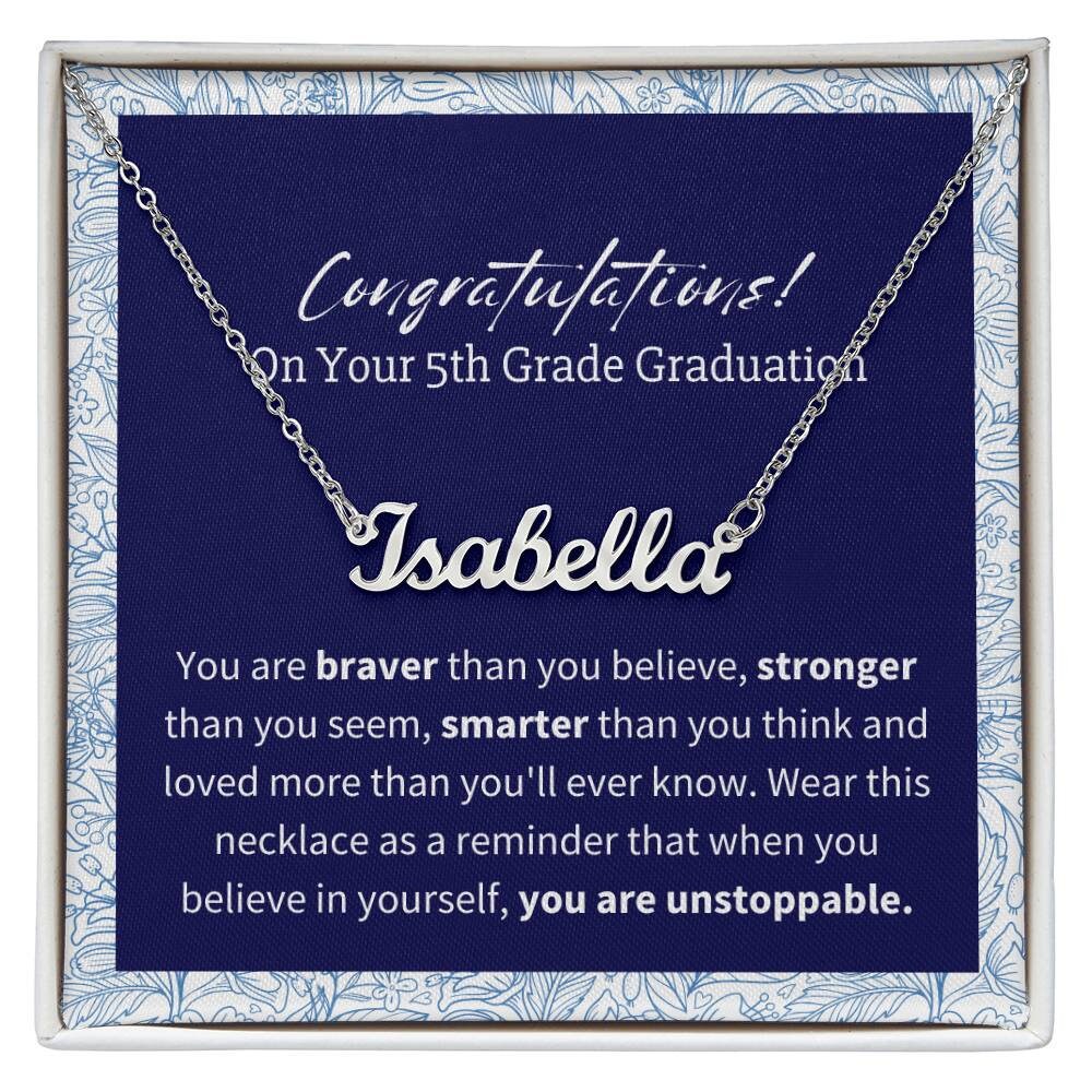 5th Grade Graduation Girls, Elementary School Gift, Daughter 5th Grade Graduation Necklace, 5th Graders Gift Granddaughter, Niece