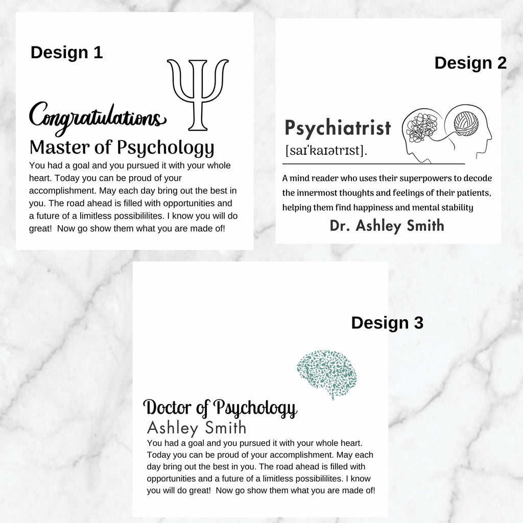 Master of Psychology Necklace, Doctor of Psychology Gift, Gift for PsyD, Psychologist Graduation Necklace, Bachelor of Psychology