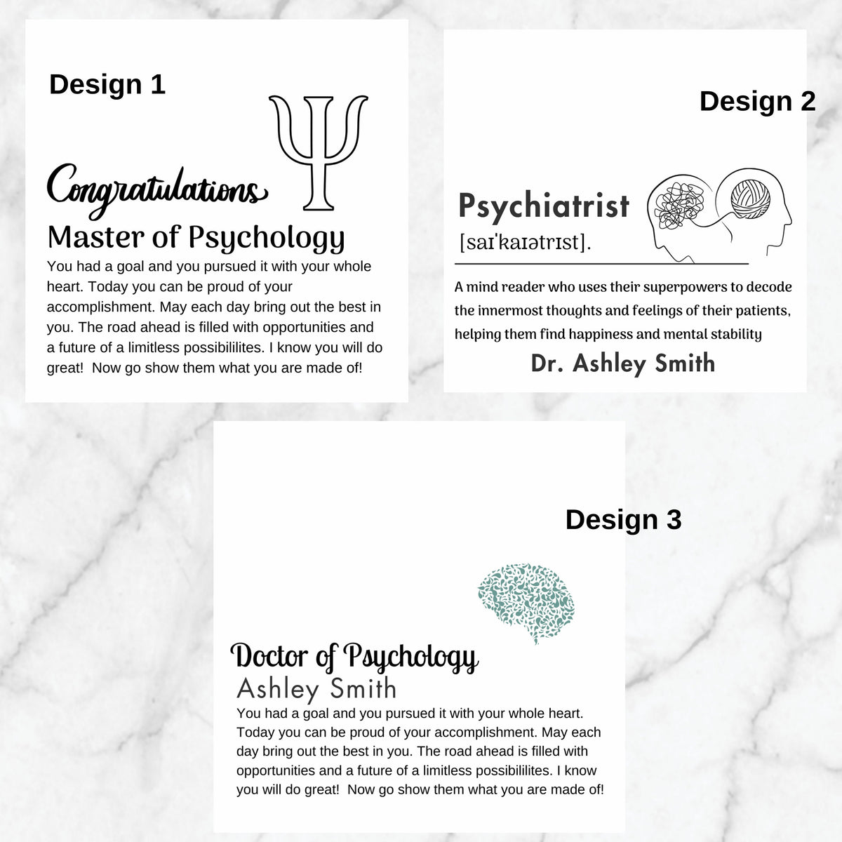 Master of Psychology Necklace, Doctor of Psychology Gift, Gift for PsyD, Psychologist Graduation Necklace, Bachelor of Psychology