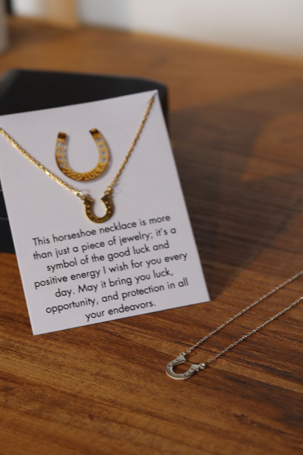 Appreciation Jewelry 925 Silver Horseshoe Luck Necklace with LED Light Jewelry Box, Horseshoe Engraved with Your Name, Thank You Gift,