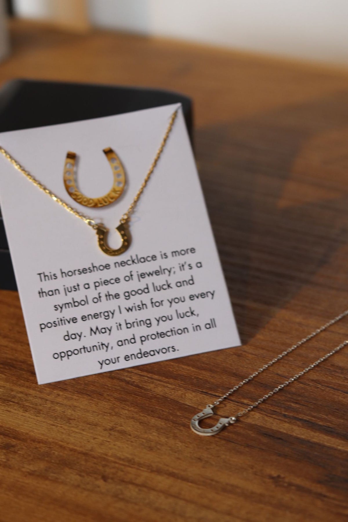Appreciation Jewelry 925 Silver Horseshoe Luck Necklace with LED Light Jewelry Box, Horseshoe Engraved with Your Name, Thank You Gift,
