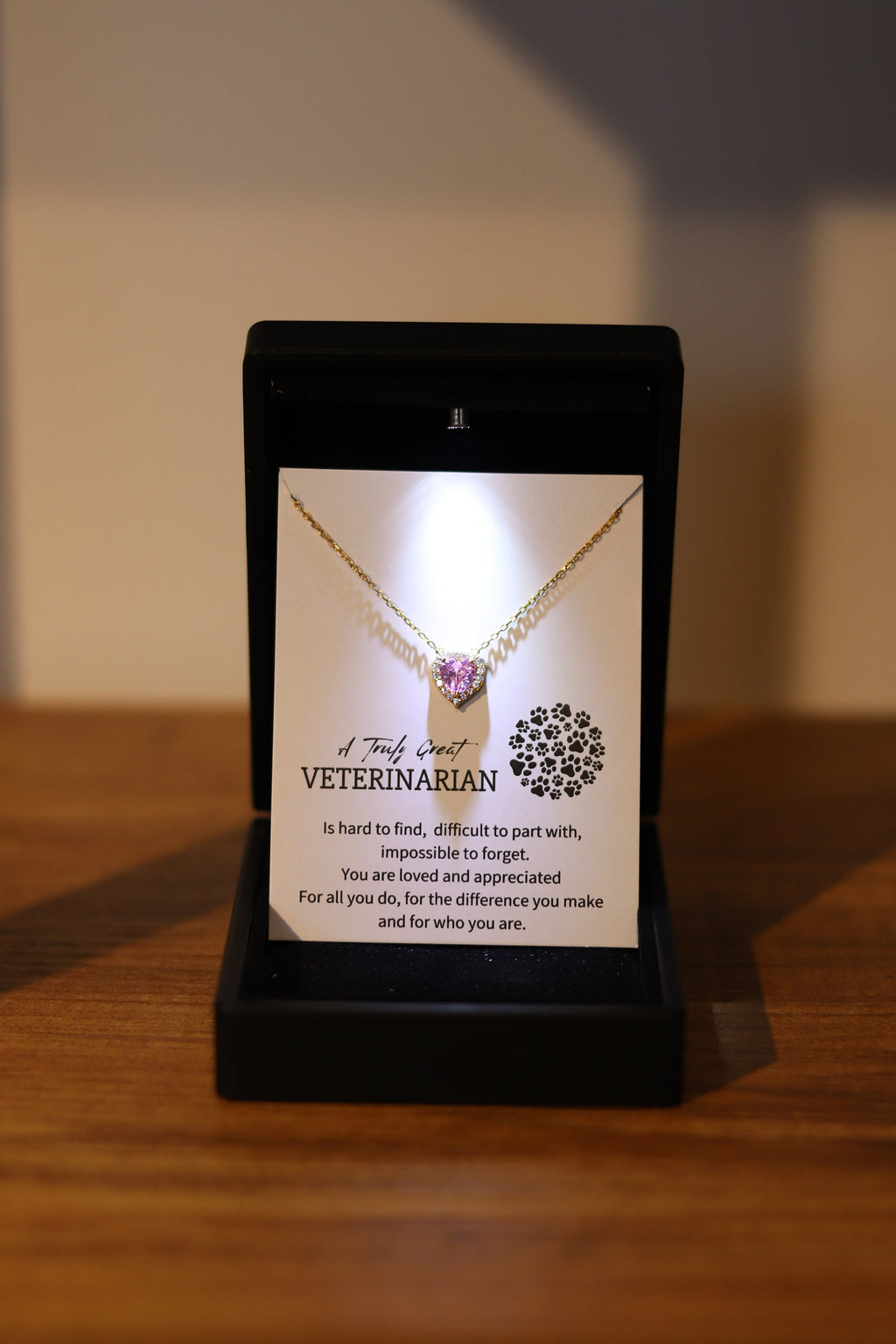 Veterinarian Necklace Gift, Vet School Graduation Gift, Veterinarian Doctor Gift, Animal Doctor Gift, Heart Necklace with Quartz,