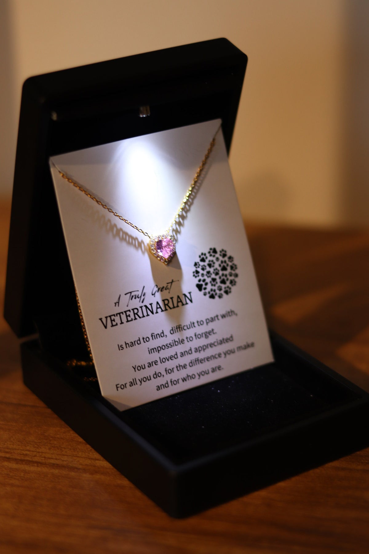 Veterinarian Necklace Gift, Vet School Graduation Gift, Veterinarian Doctor Gift, Animal Doctor Gift, Heart Necklace with Quartz,