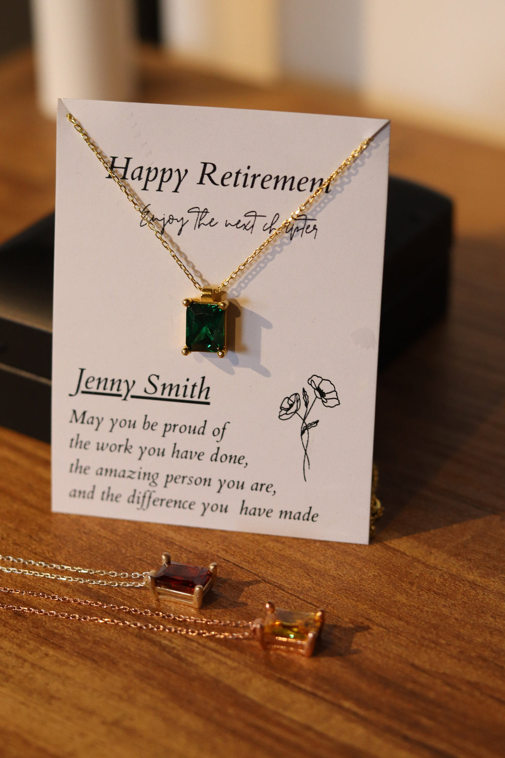 Retirement Jewelry for Women, Silver Necklace with LED Light Jewelry Box, Nurse Retirement, Corporate Boss Retirement Coworker leaving