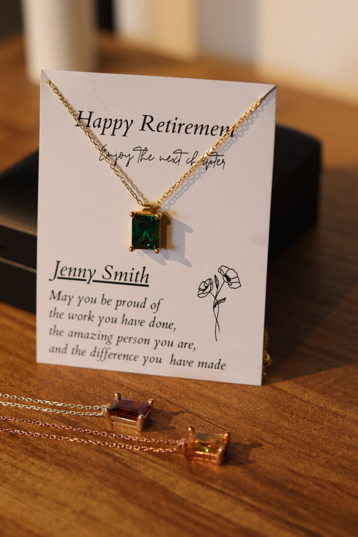 Retirement Jewelry for Women, Silver Necklace with LED Light Jewelry Box, Nurse Retirement, Corporate Boss Retirement Coworker leaving