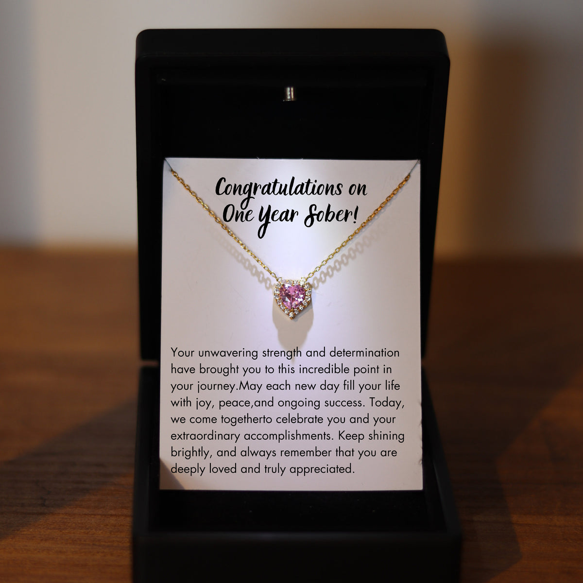 Sobriety Anniversary for Her,Sober Gifts for Women, Silver Heart Necklace for Sober, One Year Sober, Six Month Sober Jewelry, First Sobriety