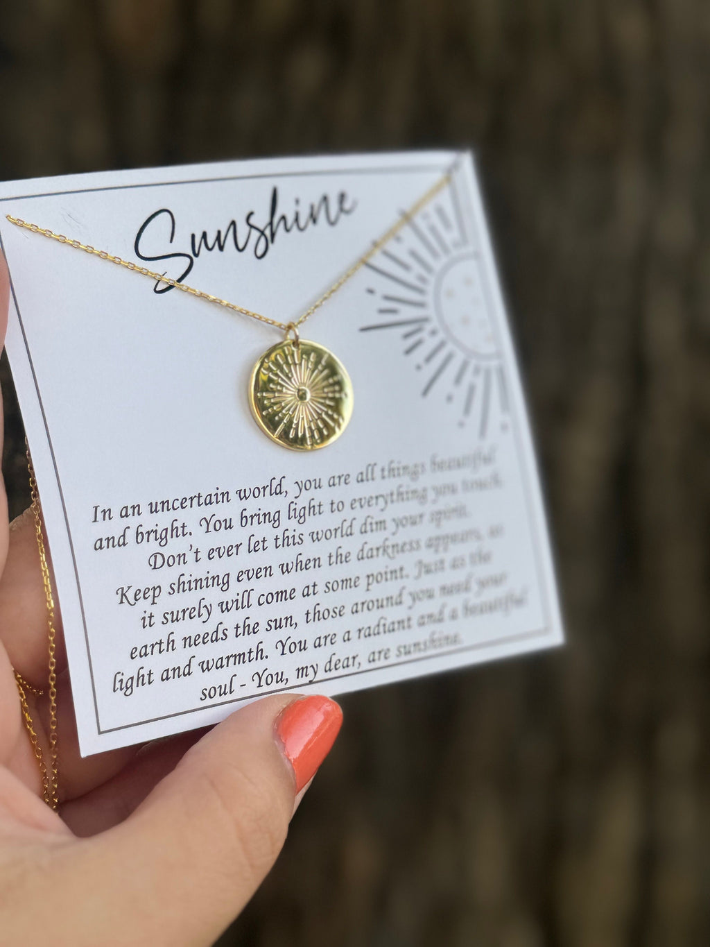 Silver Sunshine Necklace, Sun Necklace, You are my sunshine, Inspritional Jewelry, Women Birthday Gift, Sunbeam Jewelry, Meaningful Jewelry,
