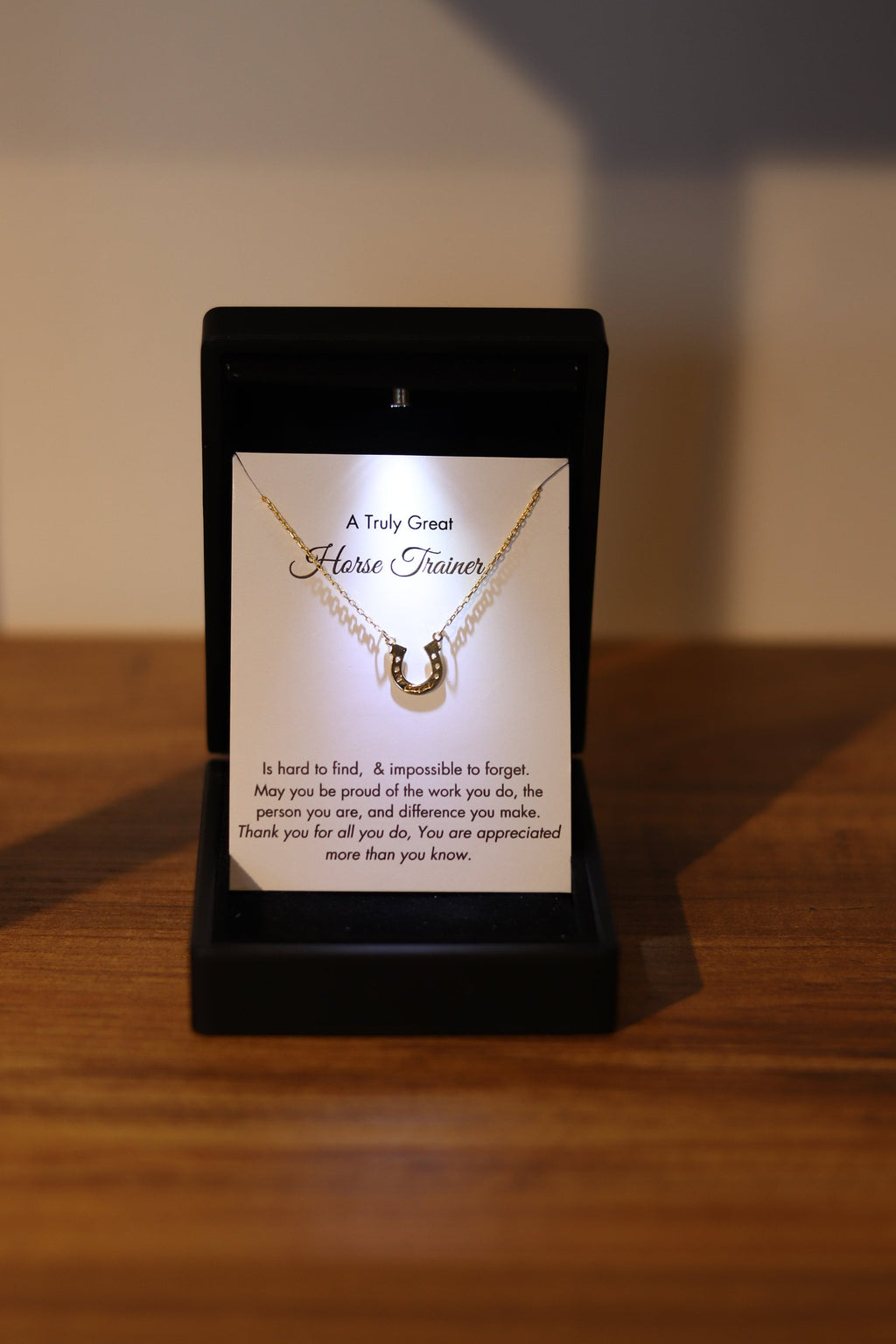 Horse Trainer Gift, Silver Horseshoe Necklace with Engraved Name, Horse Riding Gifts, Horse Lover Gift, Horse Trainer Thank You