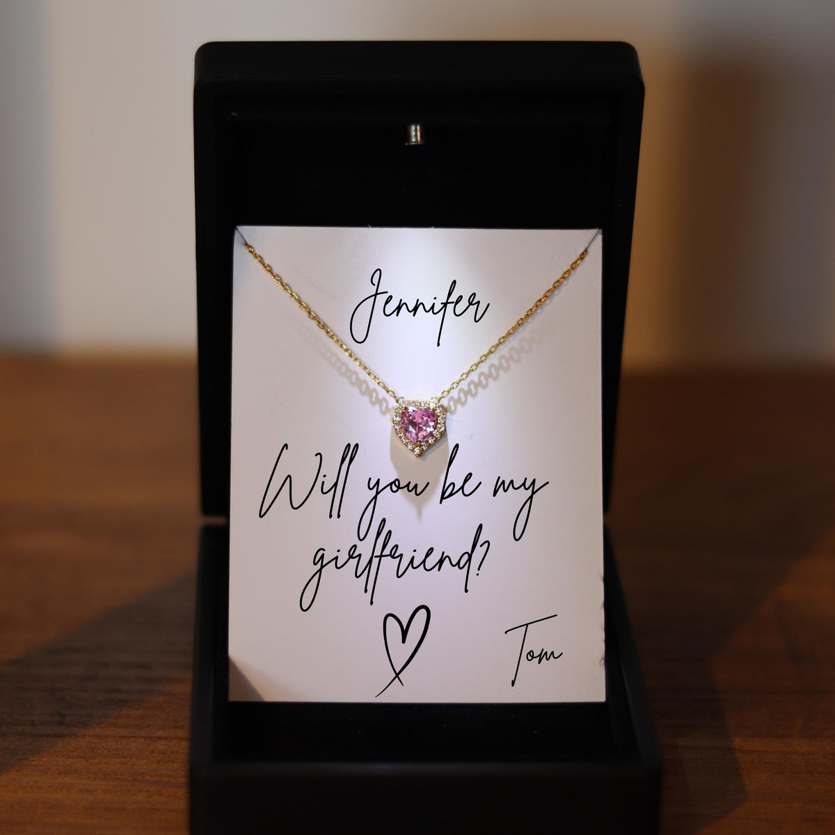 Girlfriend Proposal Necklace, Future Girlfriend Jewelry Led Box, Heart Necklace be My Girlfriend, New Girlfriend Jewelry