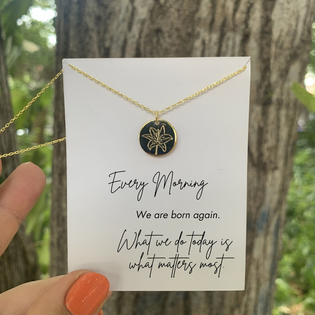 925 Sterling Silver Lotus Necklace with LED Light Jewelry Box, Encouragement Gift, Mindfulness Gift, Motivational Jewelry for Woman,