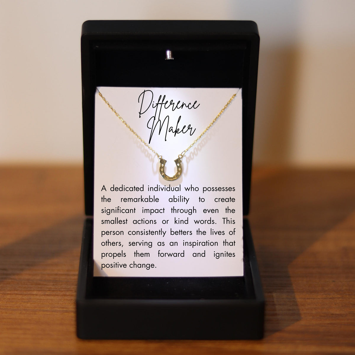Difference Maker Luck Necklace with Engraved Name, Gifts for Women Coworker Jewelry, Teacher Thank You Gift, Inspirational Leader Gift,