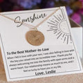 Mother-In-Law Necklace from Daughter in Law, Silver Sunshine Gift, Mother in law Necklace with Personalized Card, Mother of The Law Jewelry