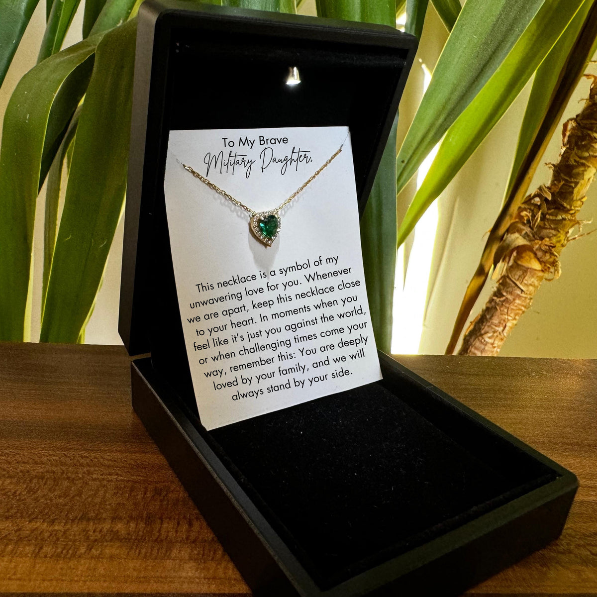 Military Daughter Heart Jewelry Gift with Led Light Box, Daughter Gifts from Military Parents, Veteran Daughter Gifts
