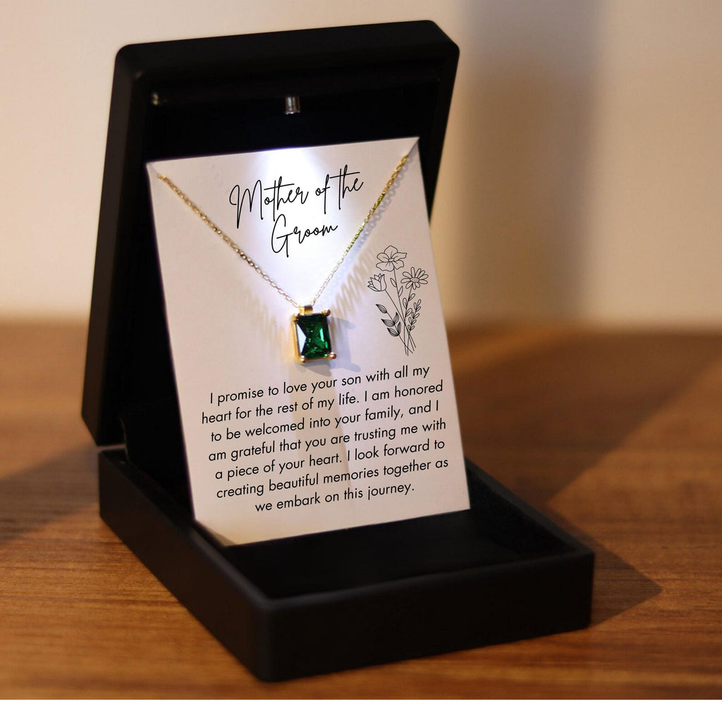 Mother of the Groom Jewelry with Led Light Box, Mother of the Groom Gift from Bride, Mother In Law Gift Wedding Day Gifts from Couple,