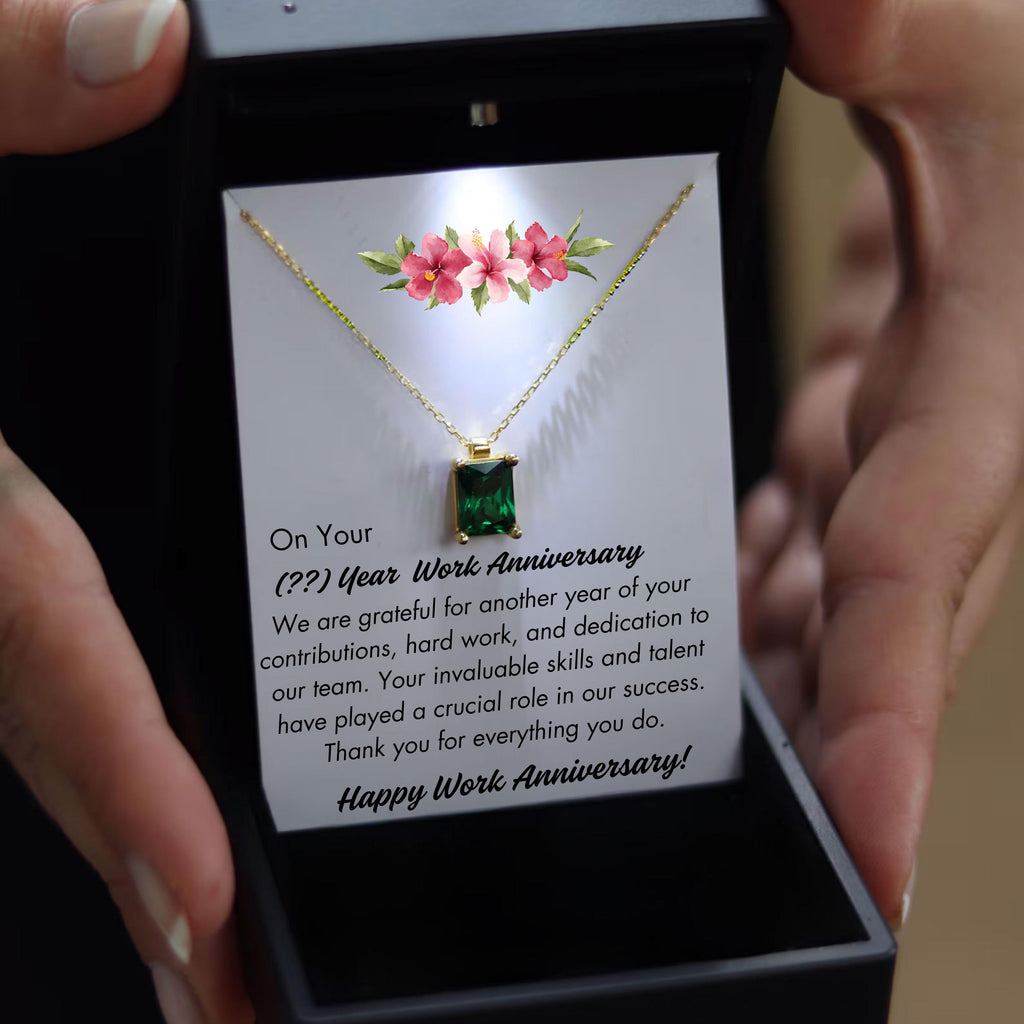 Work Anniversary Necklace Gift, Service Award, Company Gifts, Coworker Work Anniversary, Company Gift for Employee,
