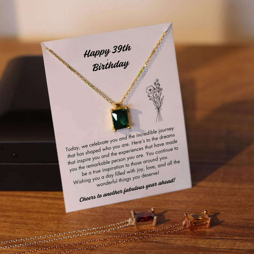 39th Birthday Jewelry Gift for Women, Birthstone Necklace 39th Birthday, Turning 39 Years Old, 39th Gift for Women, Unique 39th Silver Gifts