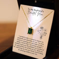 Boyfriend's Mom Silver Necklace with Luxury Box, Boyfriends Mom Birthstone Gift for Birthday, Christmas, To My Boyfriends Mom Jewelry Gift