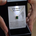 Bonus Mom Jewelry with Led Light Box, Birthstone Necklace with Gift Card, Mother in Law Gift, Step Mom Necklace