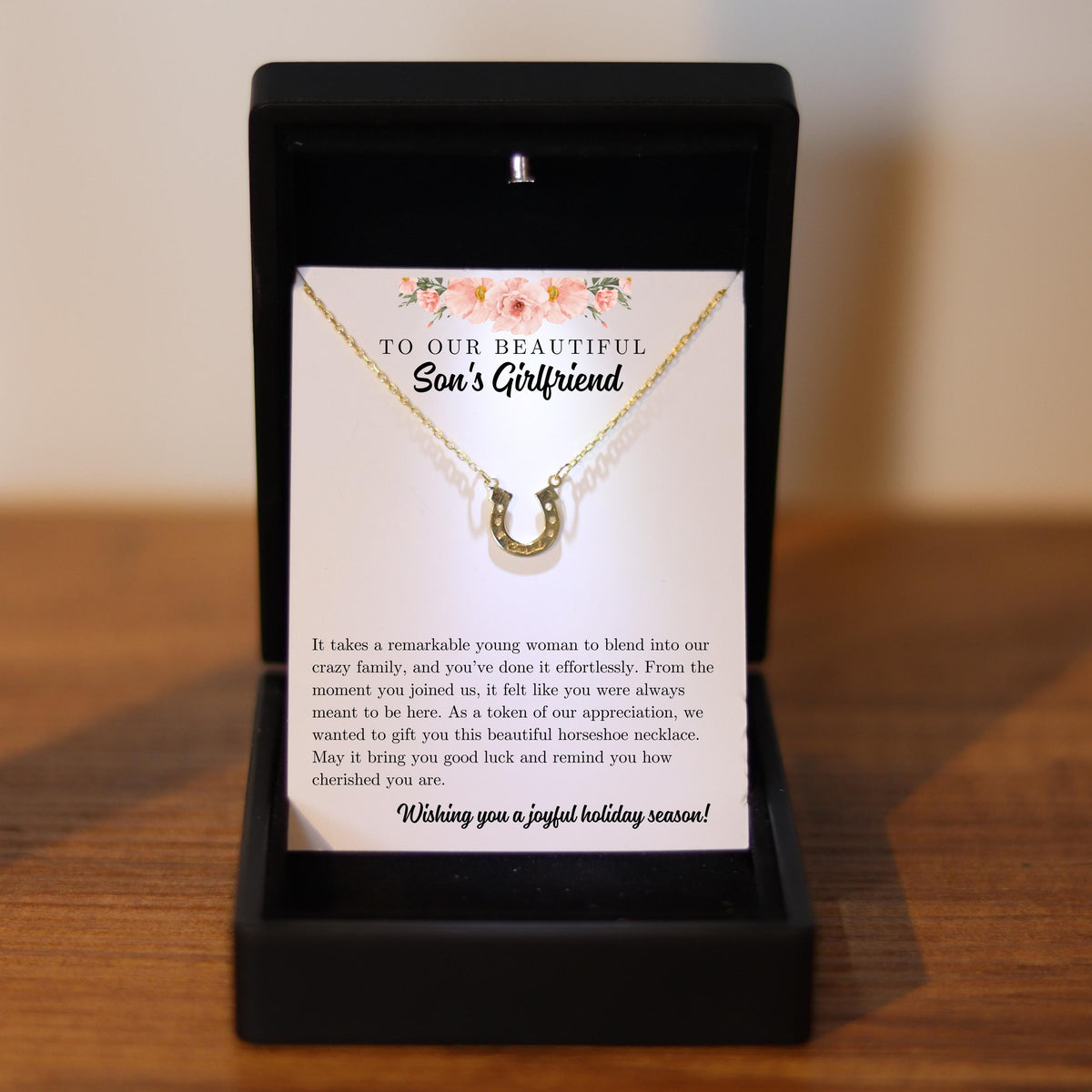 Sons Girlfriend Luck Necklace for Christmas, Unique Christmas Gift for Son's Girlfriend, Son's Girlfriend Necklace, Bonus daughter gift