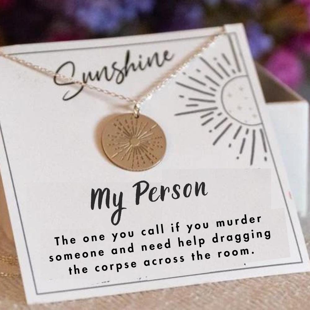 My Person Gifts, Silver Sun Necklace for Close Friends, Meredith To My Cristina Gift, Best Friend Necklace, Soul Sister Gifts, For Friends