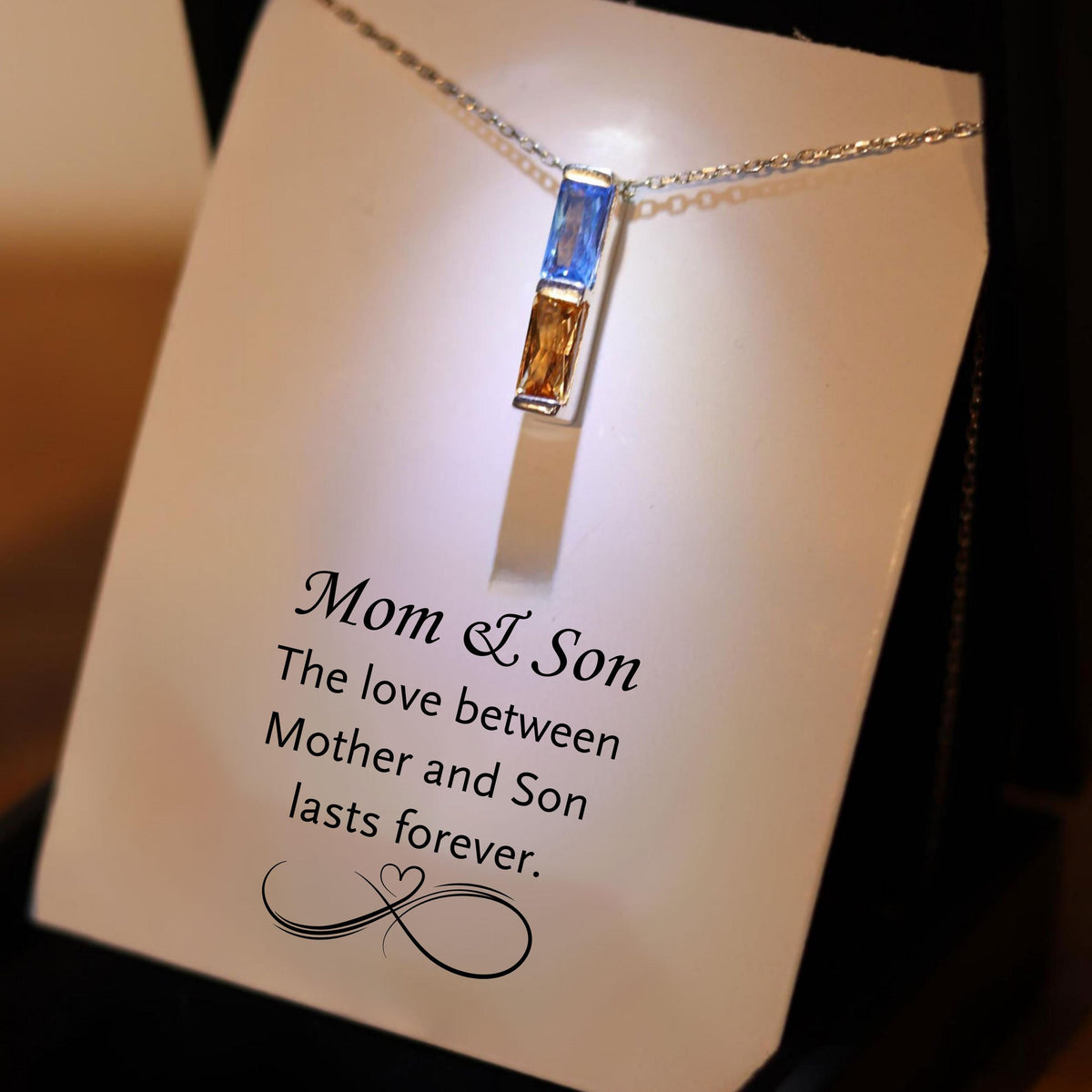 Mother Silver Necklace from Son, Mother and Son Necklace, Gift For Mom Mothers Day Gift From Children, Mother Birthday Jewelry