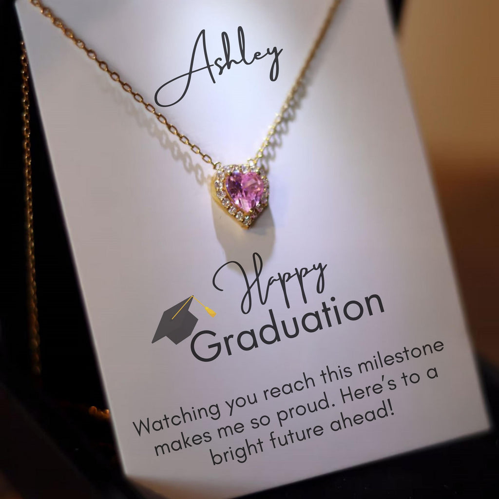 Class of 2025 Heart Necklace, Graduation Jewelry Congratulations Gift, Good Luck Gift, Graduation Silver Necklace Gift for Her