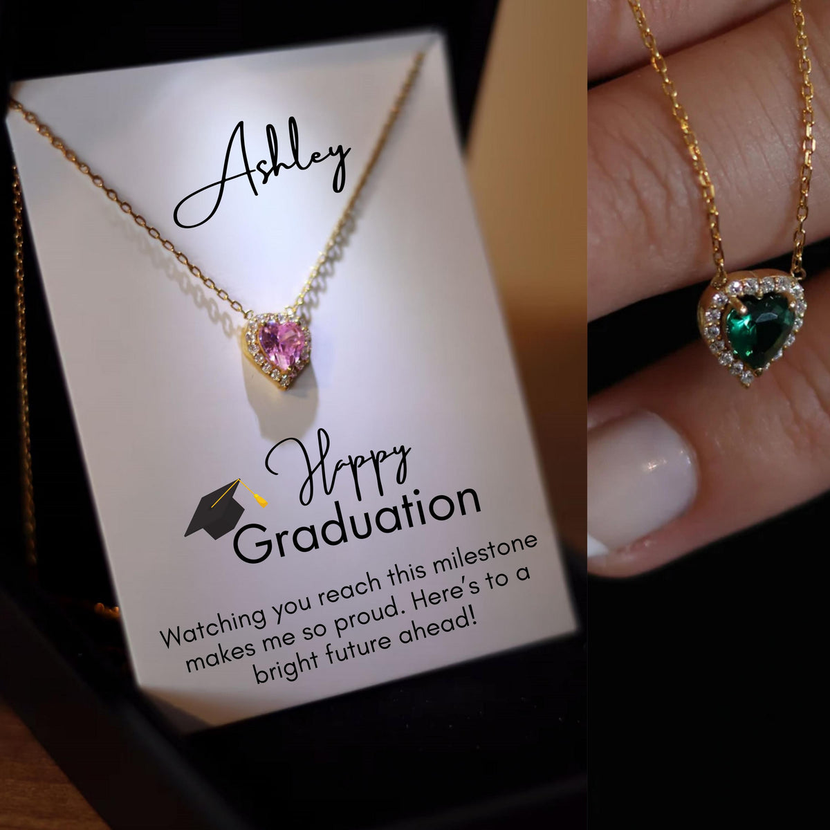 Class of 2026 Necklace, Graduation Heart Jewelry Congratulations Gift, Good Luck Gift for Daughter, Graduation Silver Necklace Gift