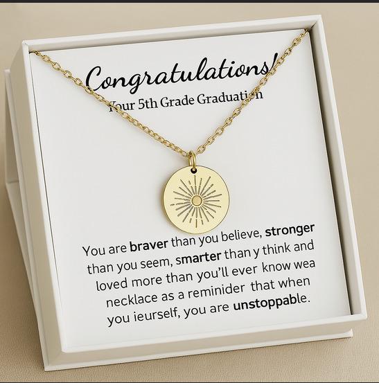 Middle School Gift for Girl, 5th 6th 7th 8th Grade Jewelry, Graduation Gift for Daughter, Niece, Granddaughter Class of 2026 Graduation