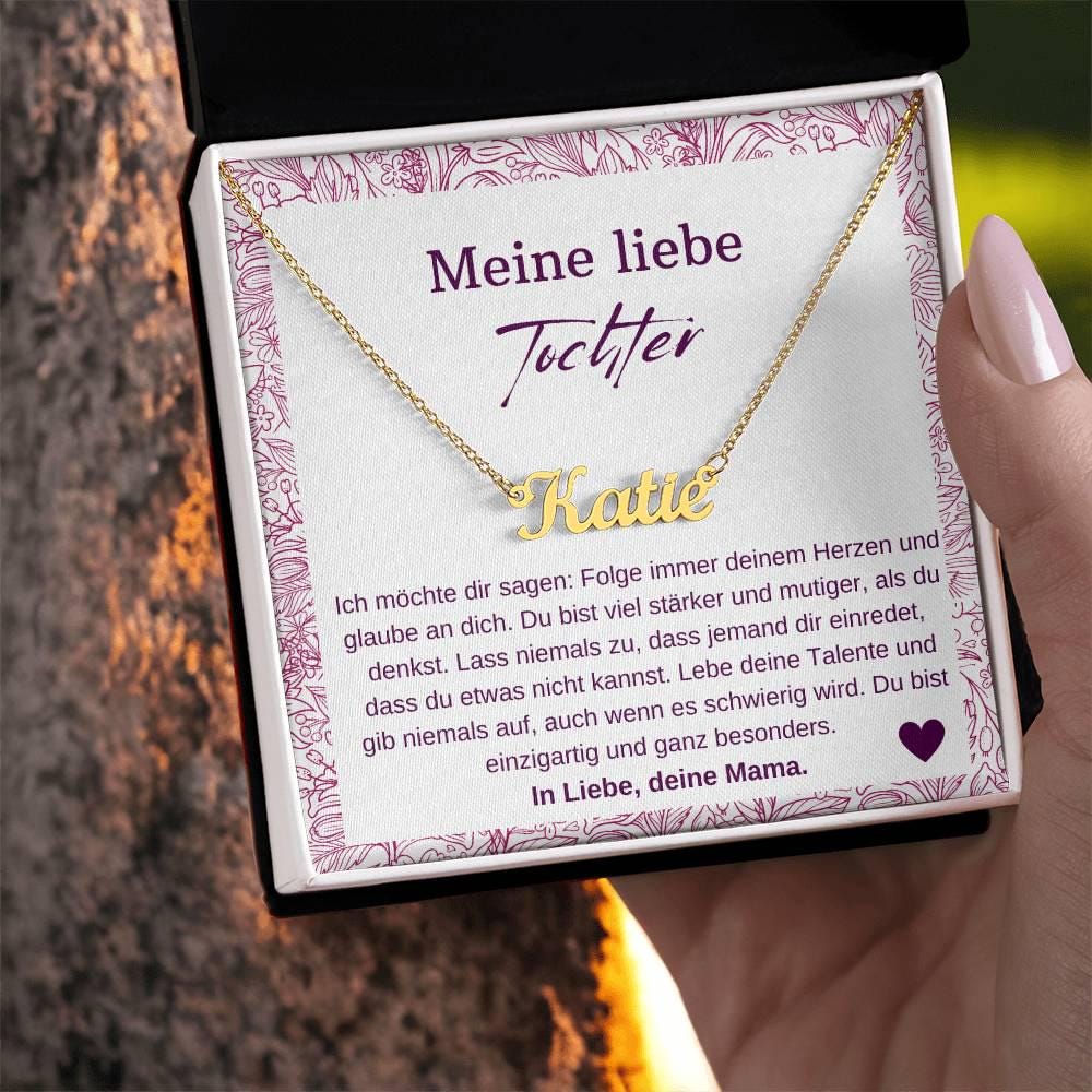 925 Silber Namenskette Für Tochter Von Mama, Tochter Geburtstag Schmuck, Meine Liebe Tochter Jugendweihe, Tochter Abitur Kette