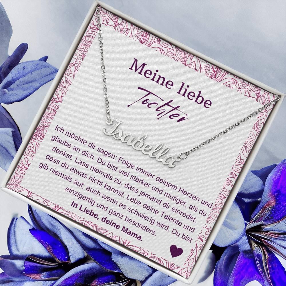 925 Silber Namenskette Für Tochter Von Mama, Tochter Geburtstag Schmuck, Meine Liebe Tochter Jugendweihe, Tochter Abitur Kette