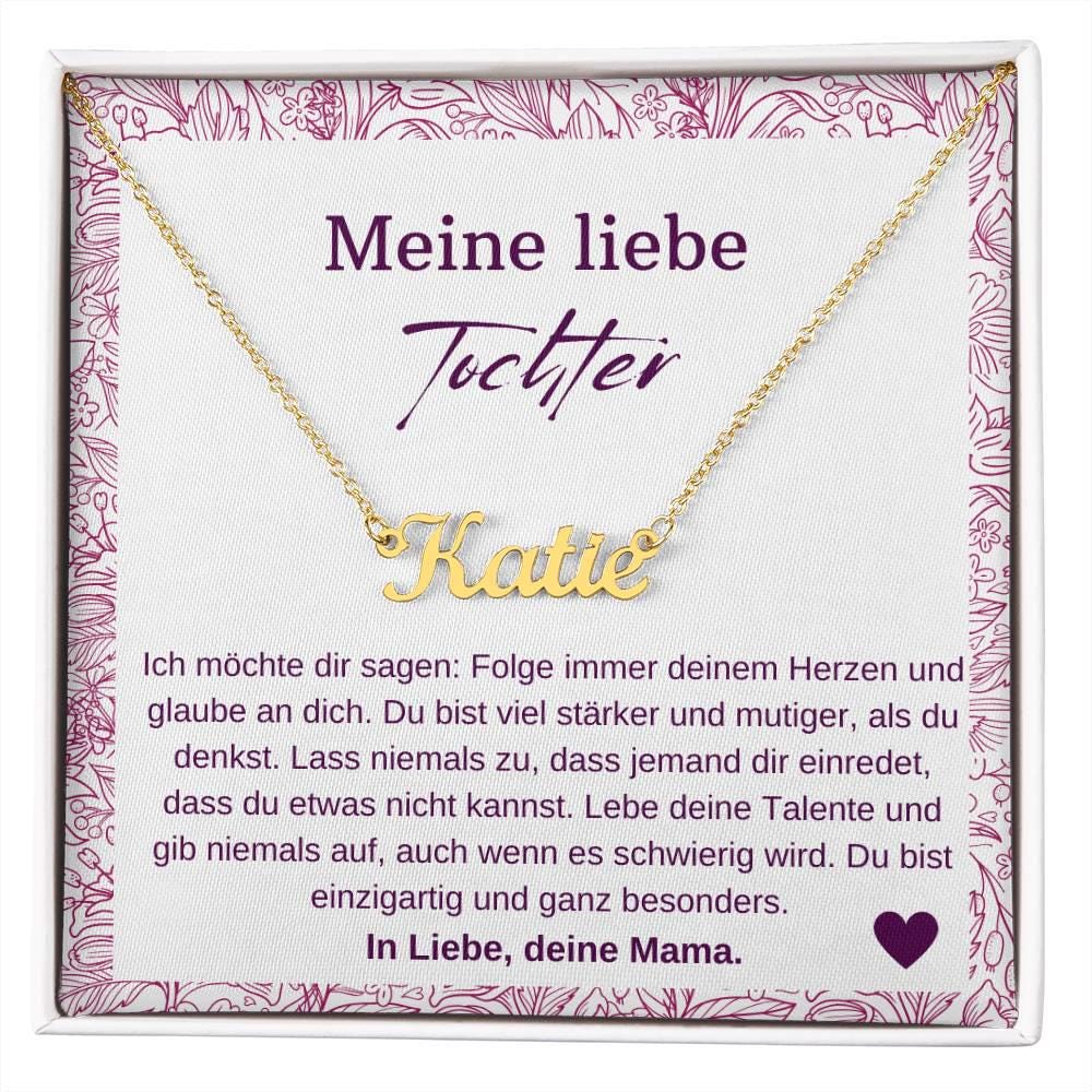 925 Silber Namenskette Für Tochter Von Mama, Tochter Geburtstag Schmuck, Meine Liebe Tochter Jugendweihe, Tochter Abitur Kette