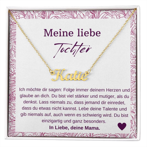 925 Silber Namenskette Für Tochter Von Mama, Tochter Geburtstag Schmuck, Meine Liebe Tochter Jugendweihe, Tochter Abitur Kette