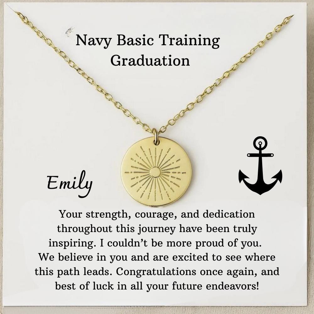 Navy Basic Training Graduation Necklace, Female Seamen Bootcamp Gift, Navy Basic Training Daughter Graduation Gift, Navy Basic Silver Jewel