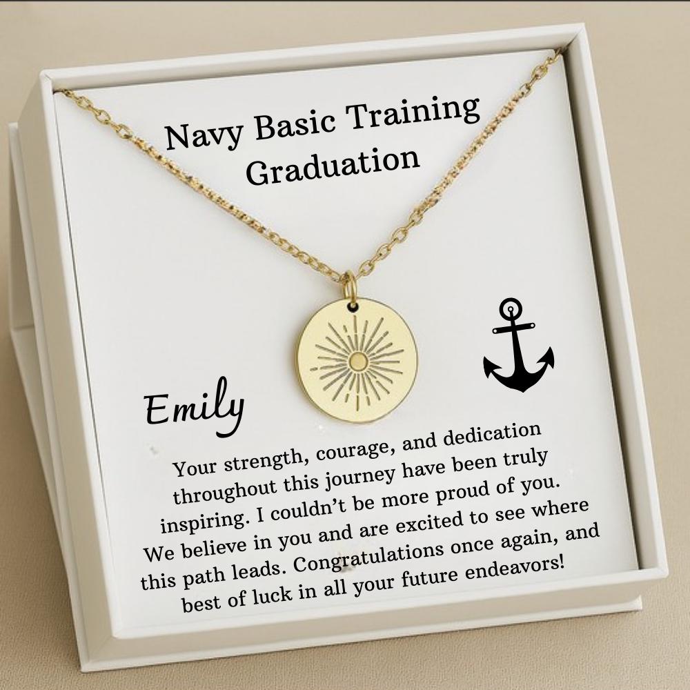 Navy Basic Training Graduation Necklace, Female Seamen Bootcamp Gift, Navy Basic Training Daughter Graduation Gift, Navy Basic Silver Jewel