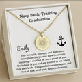 Navy Basic Training Graduation Necklace, Female Seamen Bootcamp Gift, Navy Basic Training Daughter Graduation Gift, Navy Basic Silver Jewel
