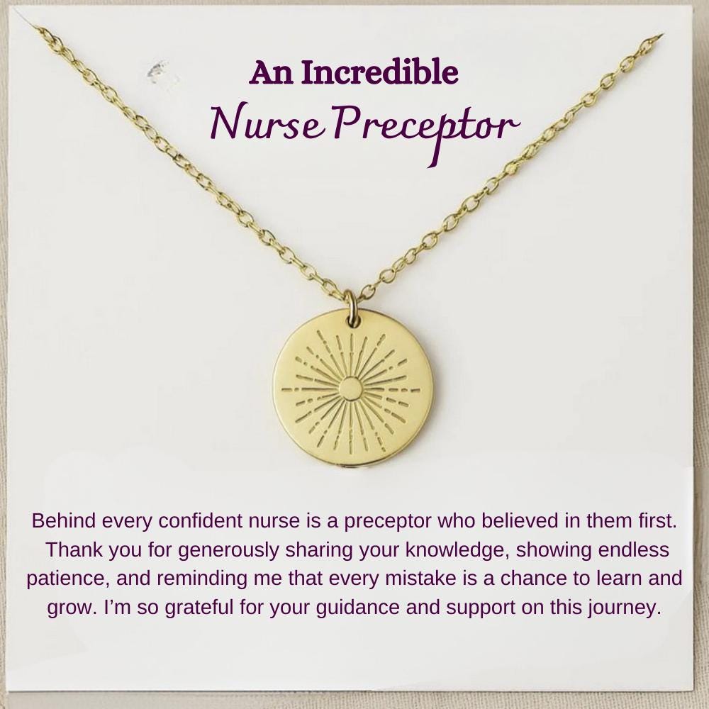 Nurse Preceptor Appreciation Gift Jewelry, Preceptor Thank You Gift, Nurse Preceptor Birthday, Preceptor Gift Idea, RN Silver Necklace