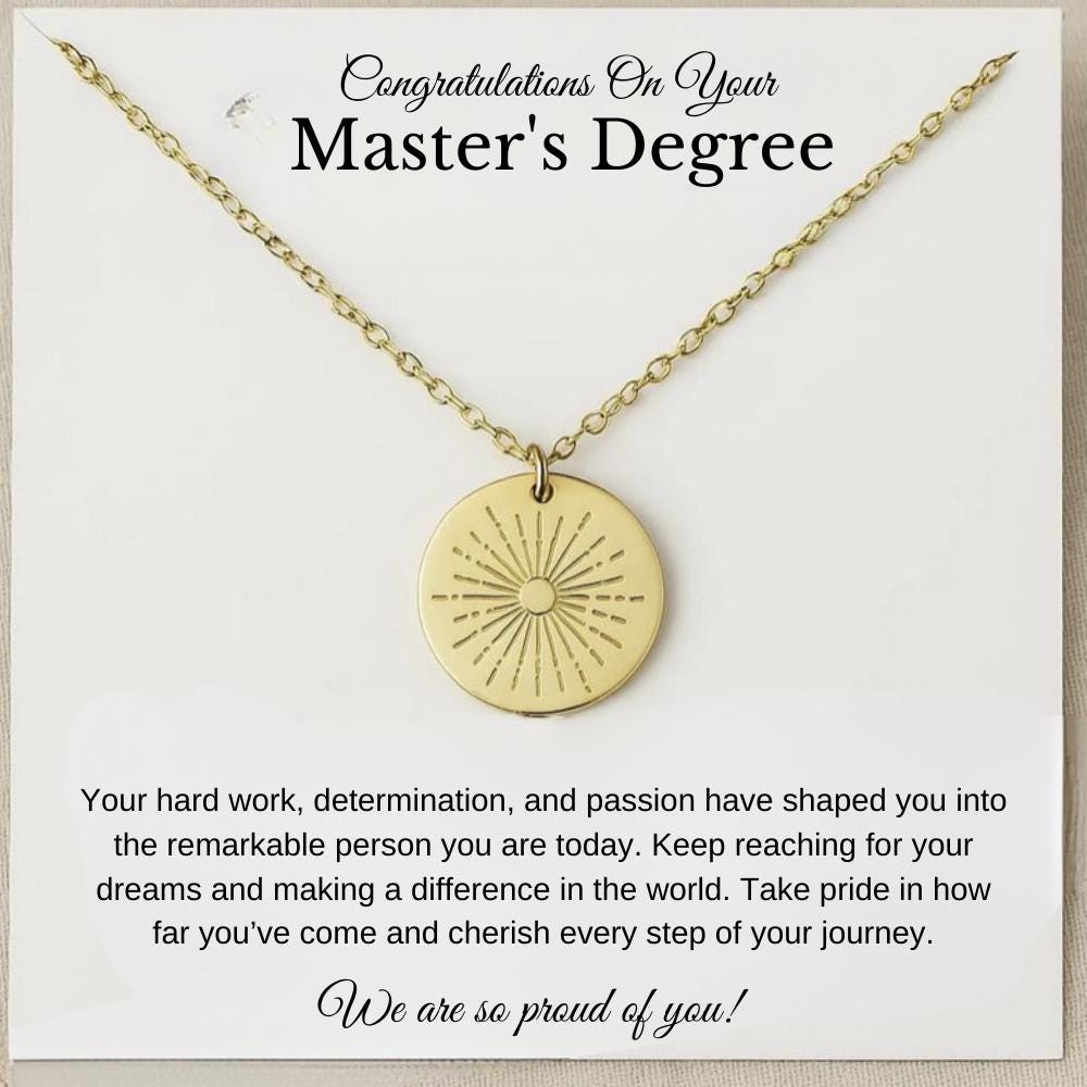Master Degree Necklace, MBA Graduation Gift, MA Gift Ideas, Masters Student Gift for Her, master Degree Silver Necklace, Daughter MA Gift