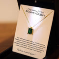 Masters Degree Graduation Gift, MBA Graduation Gift for Her, Personalized Master's Degree Birthstone Necklace, PhD MD Necklace Gift,