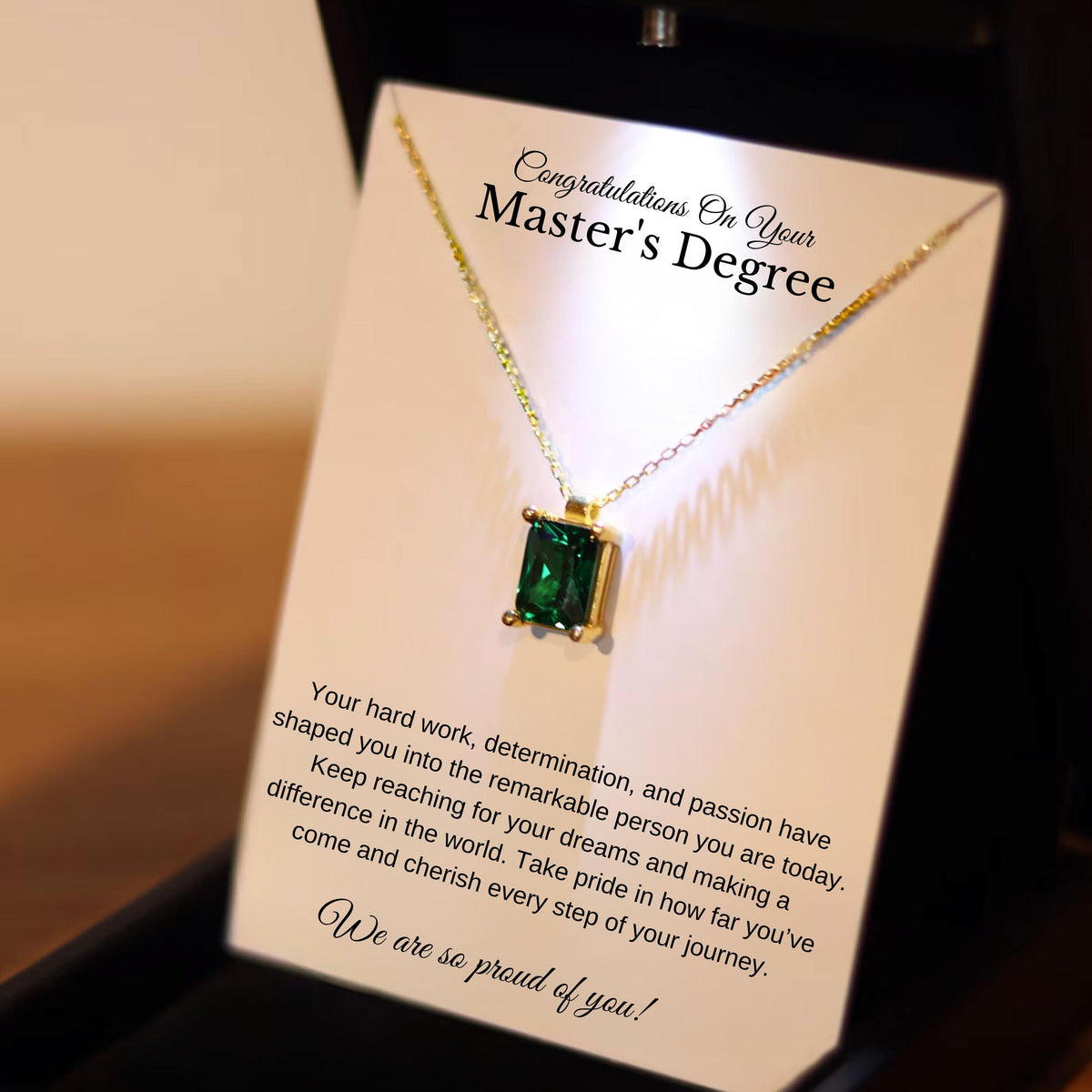 Masters Degree Graduation Gift, MBA Graduation Gift for Her, Personalized Master's Degree Birthstone Necklace, PhD MD Necklace Gift,