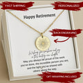 Coworker Leaving Gift, Personalized Retirement Necklace, Happy Retirement Party Gift, Coworker Farewell Present, Retirement Jewelry