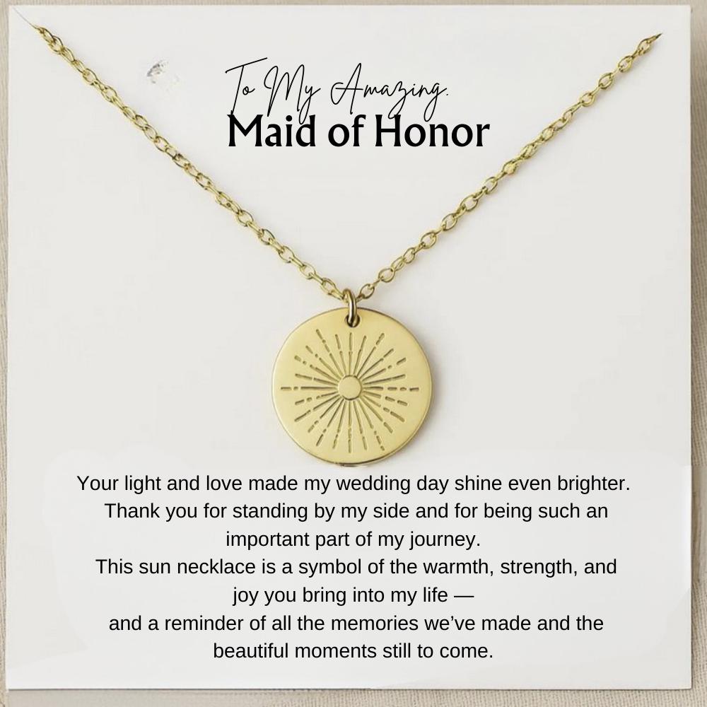 Maid Of Honor Necklace from Bride, Thank you Gift from Bride, MOH Necklace, Maid of Honor Proposal, Wedding gift bridesmaid