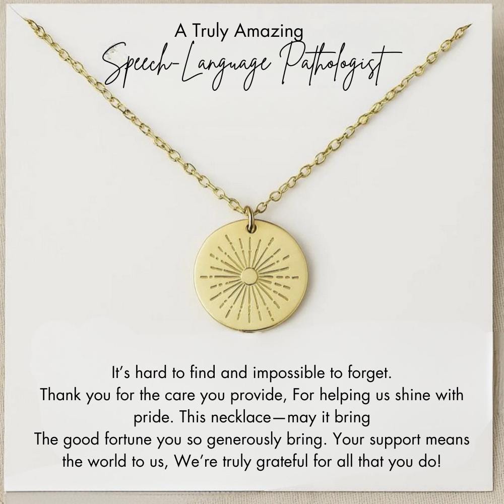 Speech Pathologist Necklace, Speech Pathologist Silver Jewelry Gift, Speech Therapist Gift, SLP Graduation Jewelry, SLP Thank You Gifts