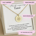 Personalized Tutor Necklace, Tutor Thank You Gift, Tutor Appreciation Gift, Unique Gift for Mentor for her, Student to Tutor gift